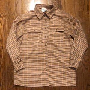 PRINCESS POLLY Women’s Brown Check Tailored Blouse Sz Small